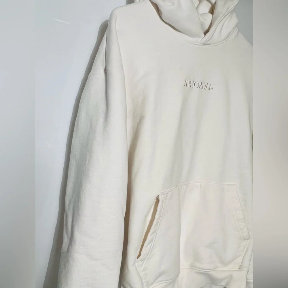 Air Jordan Jumpman Men’s Wordmark Fleece Hoodie in Sail Size L
